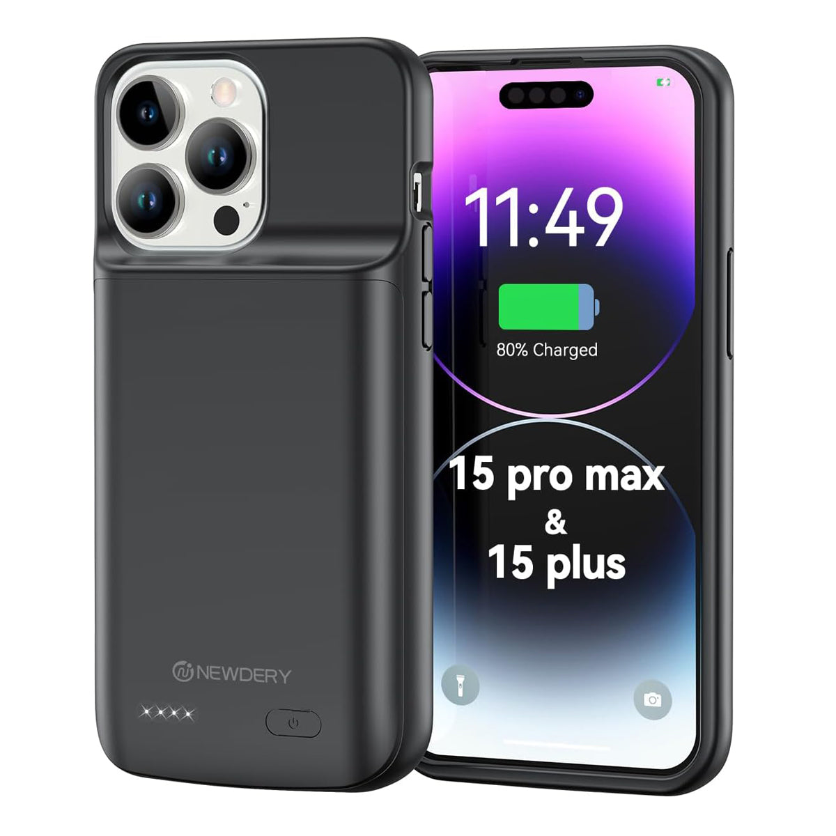 NEWDERY Battery Case for iPhone 15 Pro Max/iPhone 15 Plus, USB C Ultr NEWDERY Battery Case for iPhone 15 Pro Max/iPhone 15 Plus, USB C Ultr