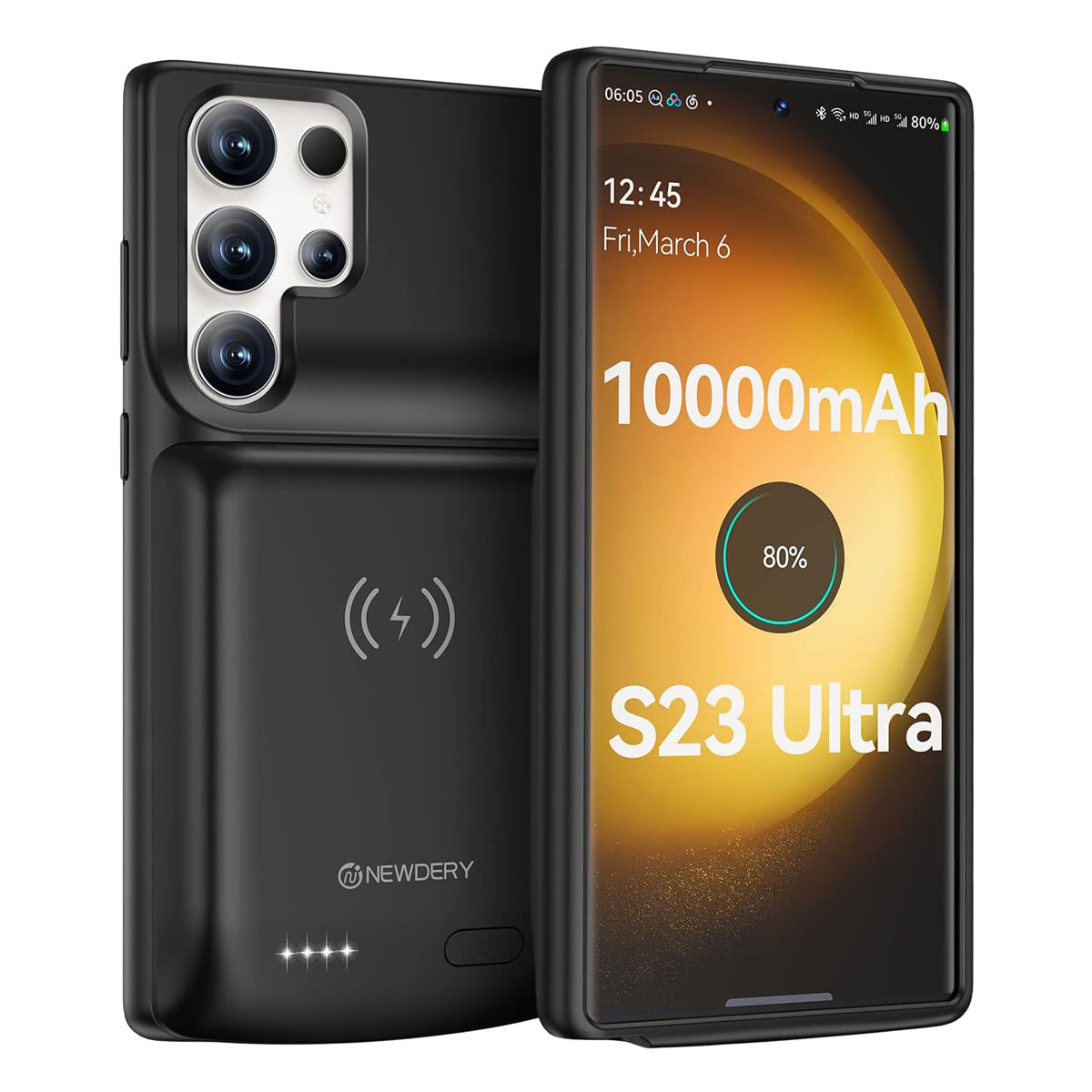 Qi Wireless Charging Battery Case 10000mAh for Samsung Galaxy S23 Ultra 5G 6.8"(2023 Release)