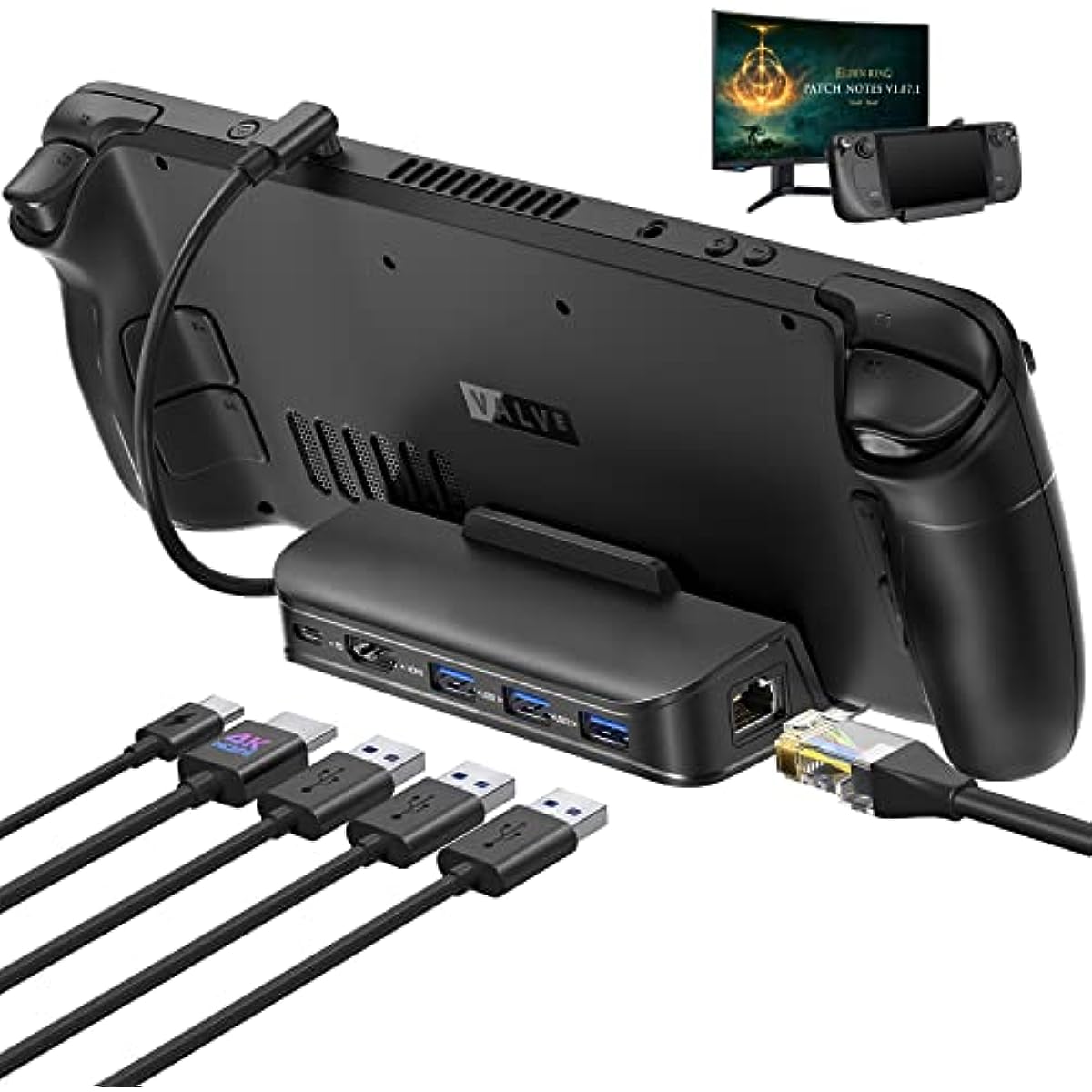 6-in-1 Hub Steam Deck Dock with HDMI 4K@60Hz