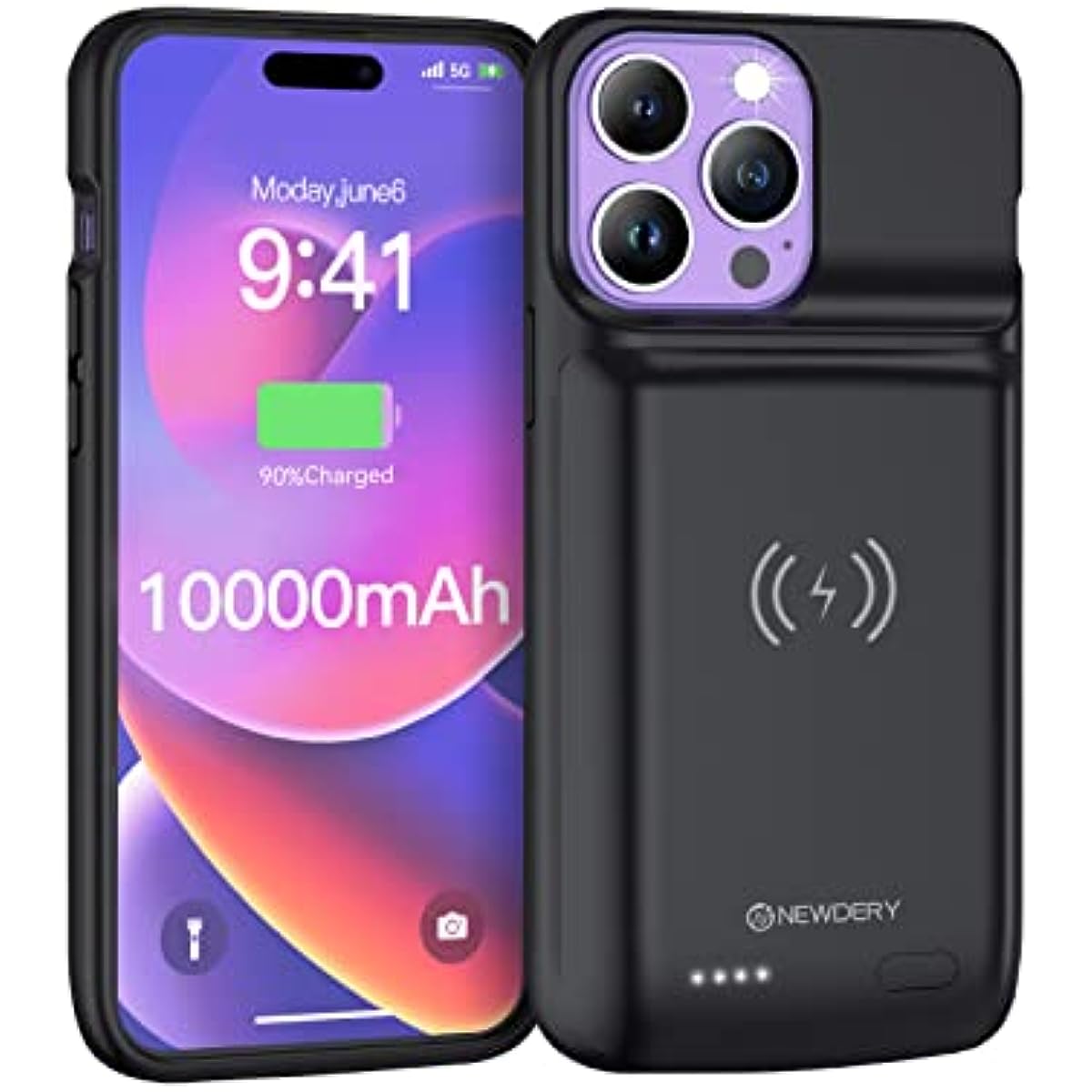 Wireless Battery Case for iPhone 14/13/12 Pro Max,14 Plus 10000mAh