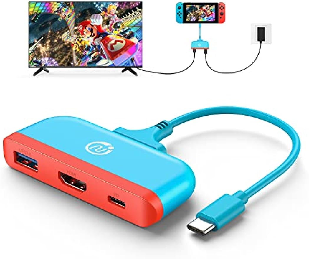 Switch Dock for Nintendo Switch & OLED, NEWDERY Steam Deck TV Docking Station, Type C to HDMI Digital AV Multiports Hub Support for Nintendo Switch/ Samsung DeX/ Steam Deck/ TV Mode/ PC and More