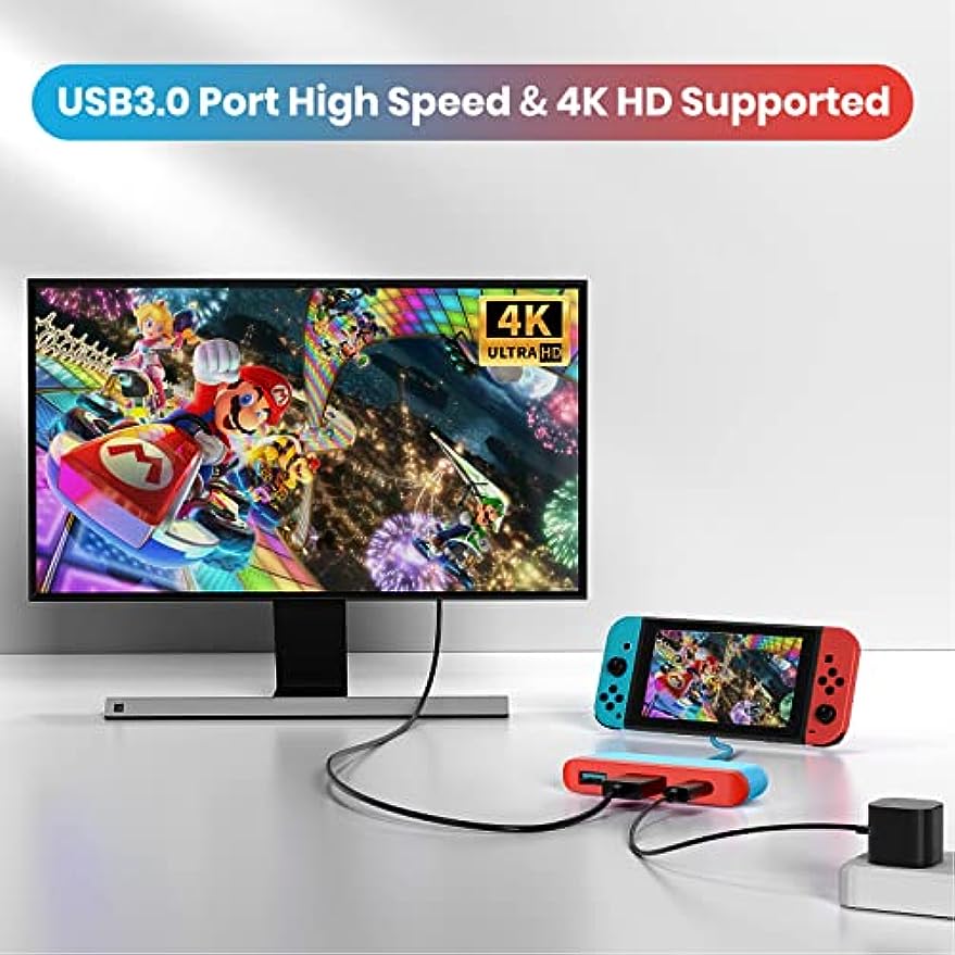 Switch Dock for Nintendo Switch & OLED, NEWDERY Steam Deck TV Docking Station, Type C to HDMI Digital AV Multiports Hub Support for Nintendo Switch/ Samsung DeX/ Steam Deck/ TV Mode/ PC and More