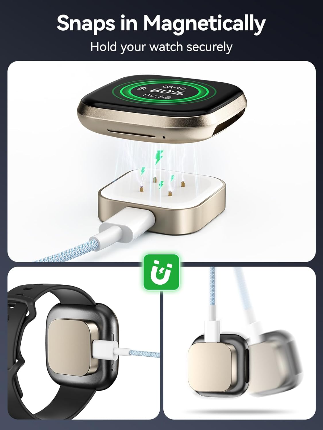 Charger Cable for Fitbit Sense/Sense 2/Versa 3/Versa 4