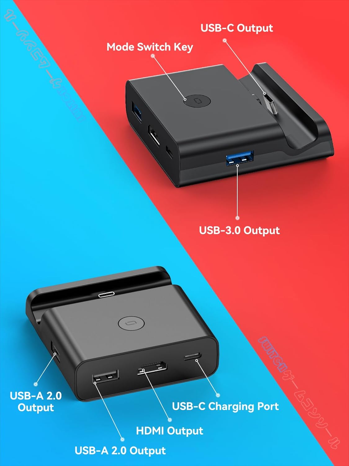 NEWDERY Switch TV Dock for Nintendo, Switch Docking Station for TV, USB C to 4K HDMI Multiport Hub Adapter, Portable PD Charger Dock for Nintendo Switch & OLED, Perfect Nintendo Switch Accessories