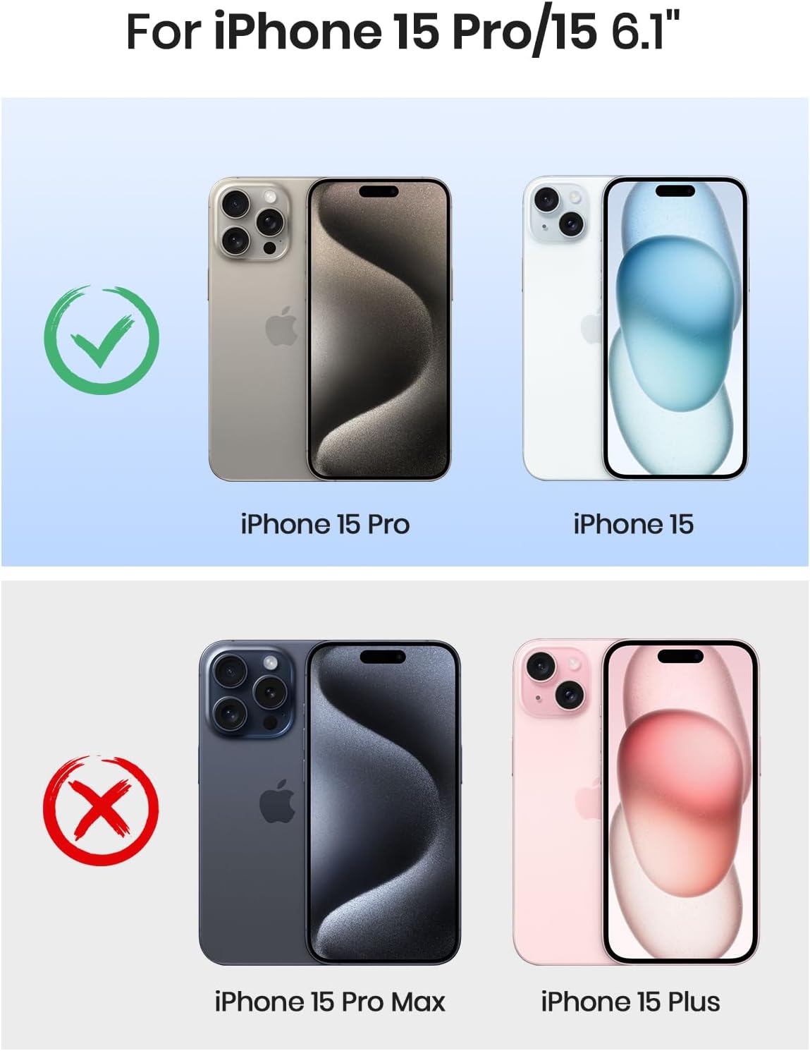 Wireless Battery Case for iPhone 15 Pro/iPhone 15 10000mAh Magnetic Qi