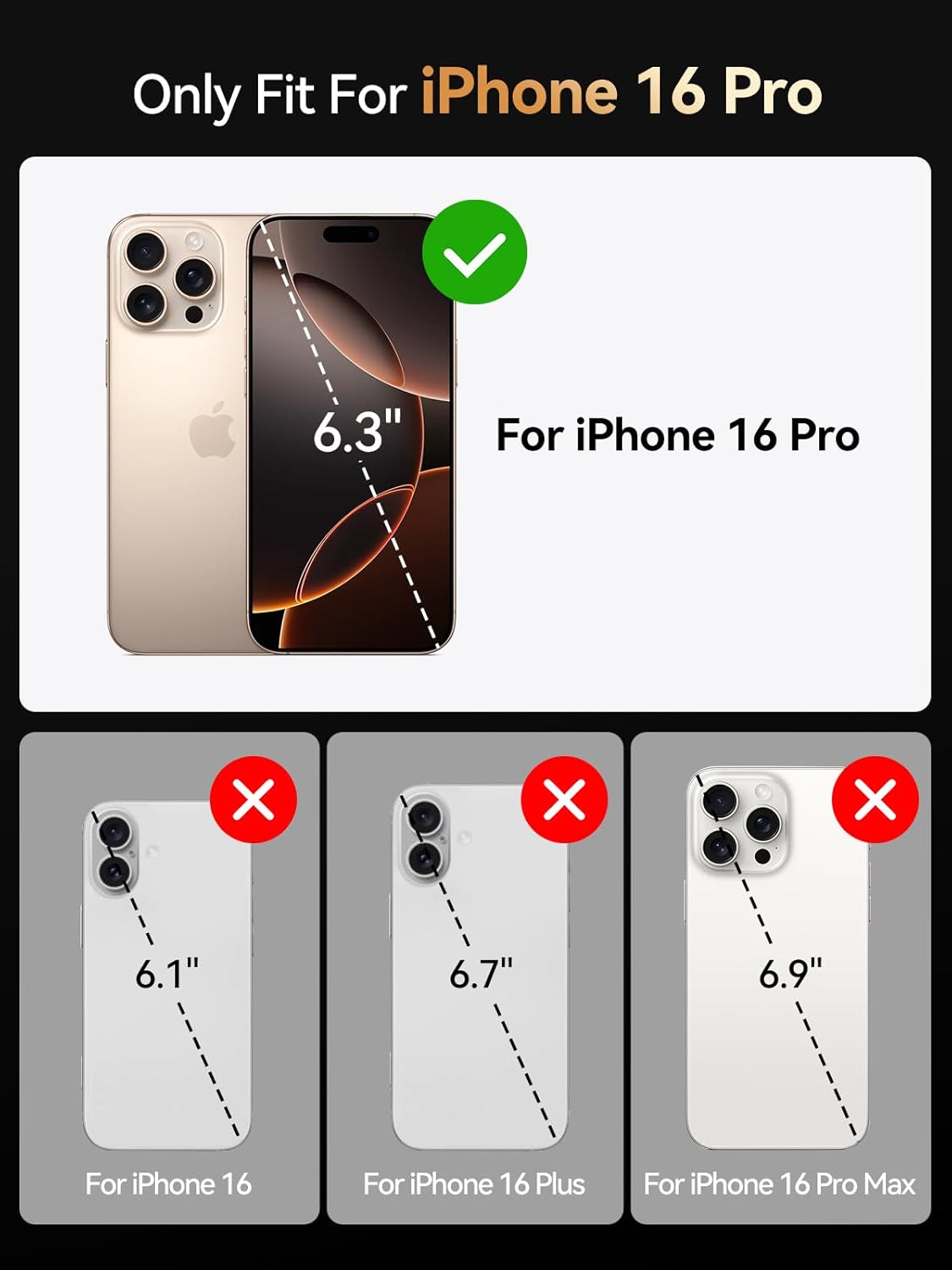 Battery Case for iPhone 16 Pro 5000mAh, Charging Case for iPhone 16 Pro 6.3"