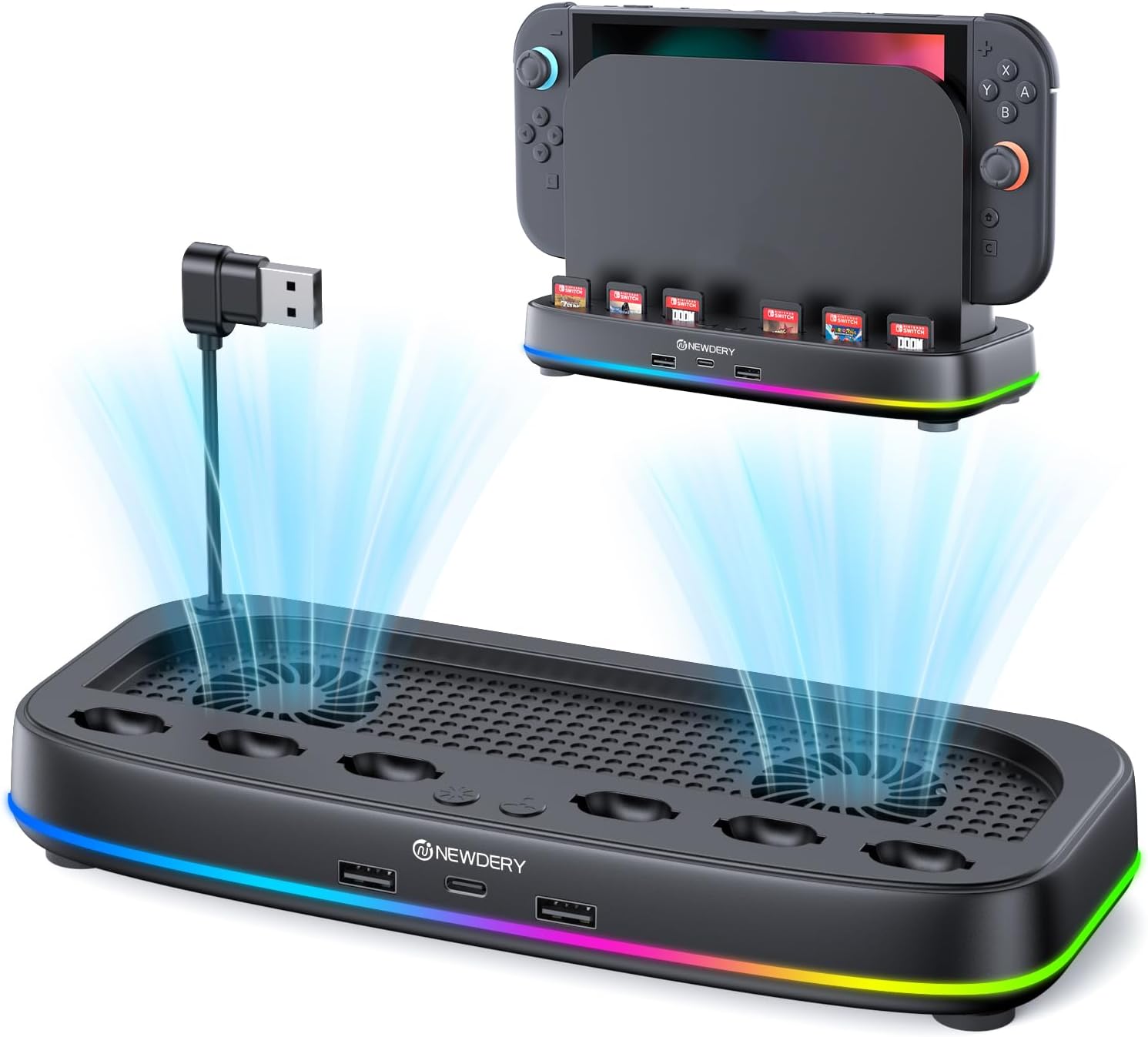 NEWDERY Cooling Fan for Nintendo Switch 2 Dock with Dual Fans