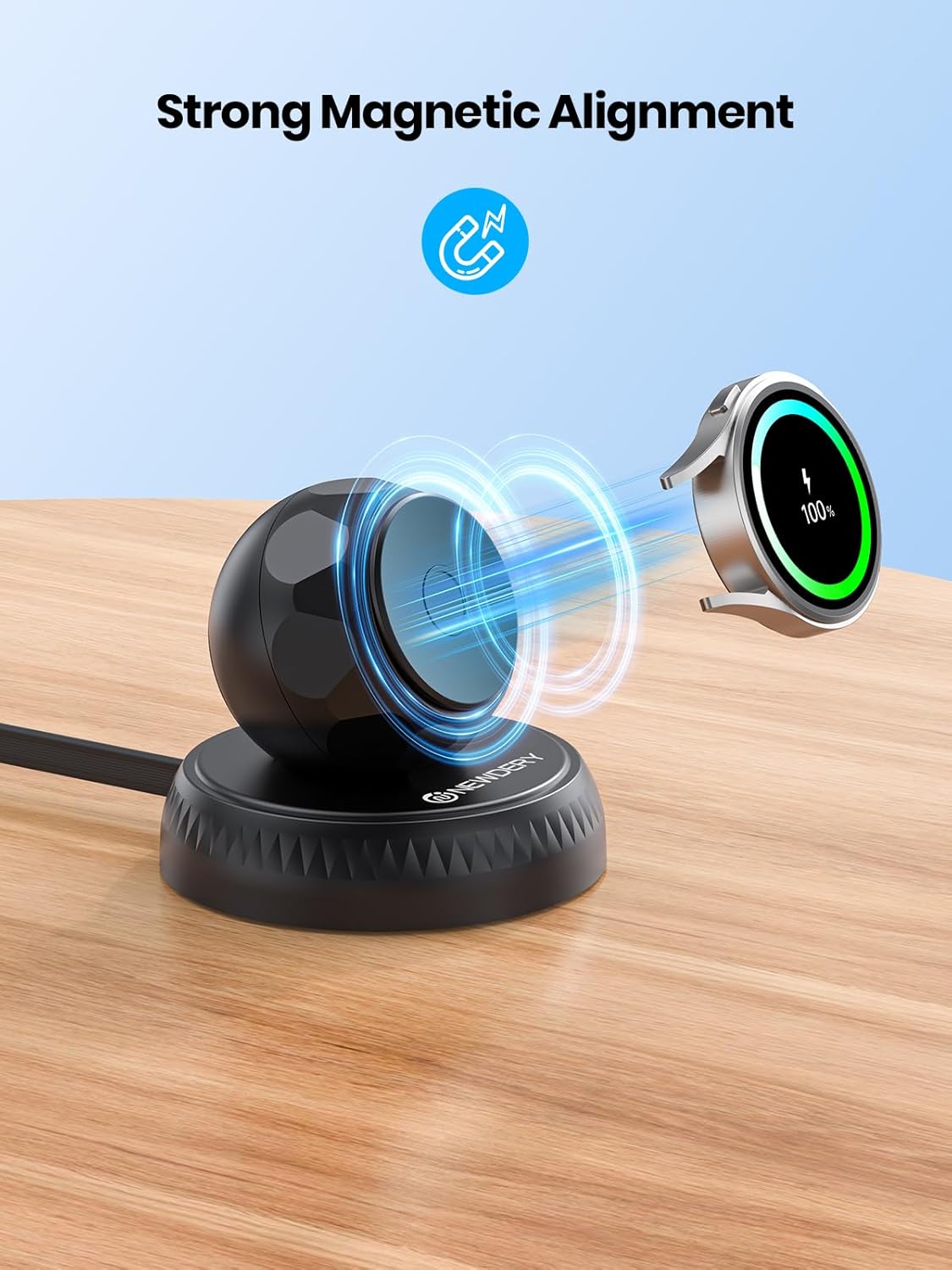 Retractable Wireless Charger Stand for Galaxy Watch 7, Samsung Watch 6 Classic 5 Pro 4 3 Active 2 1