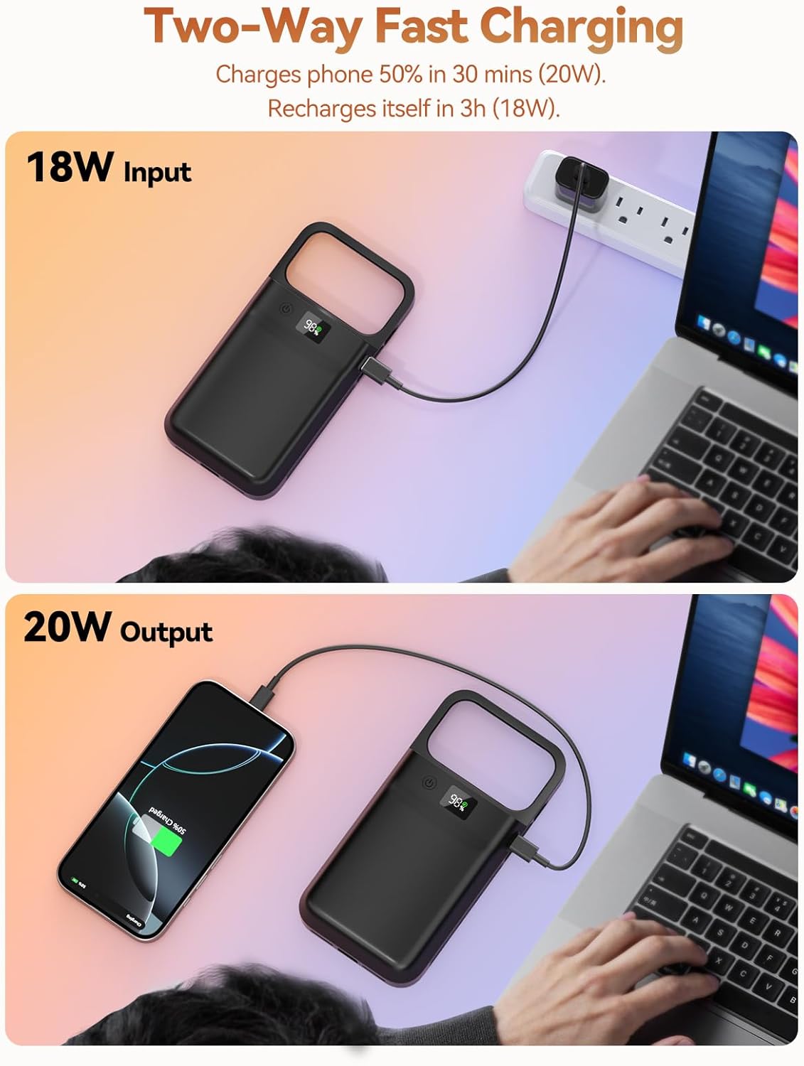 9300mAh Battery Case for iPhone 17 Pro Max with 20W PD Fast Charging & Wireless Charge