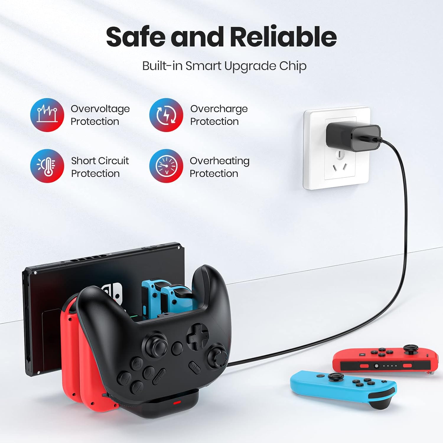 6-in-1 Fast Charging Dock Station for Nintendo Switch Pro & OLED Model & Lite