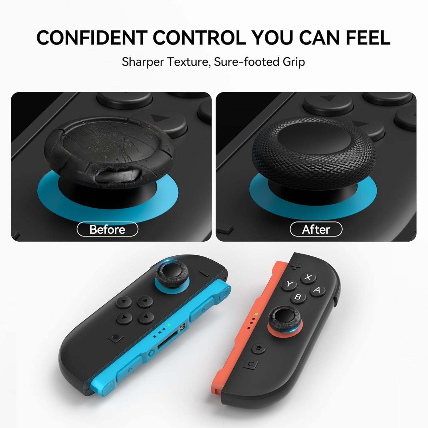 NEWDERY Thumb Grips for Nintendo Switch 2, 10PCS Anti-Slip TPU Joystick Caps for Joy-Con 2
