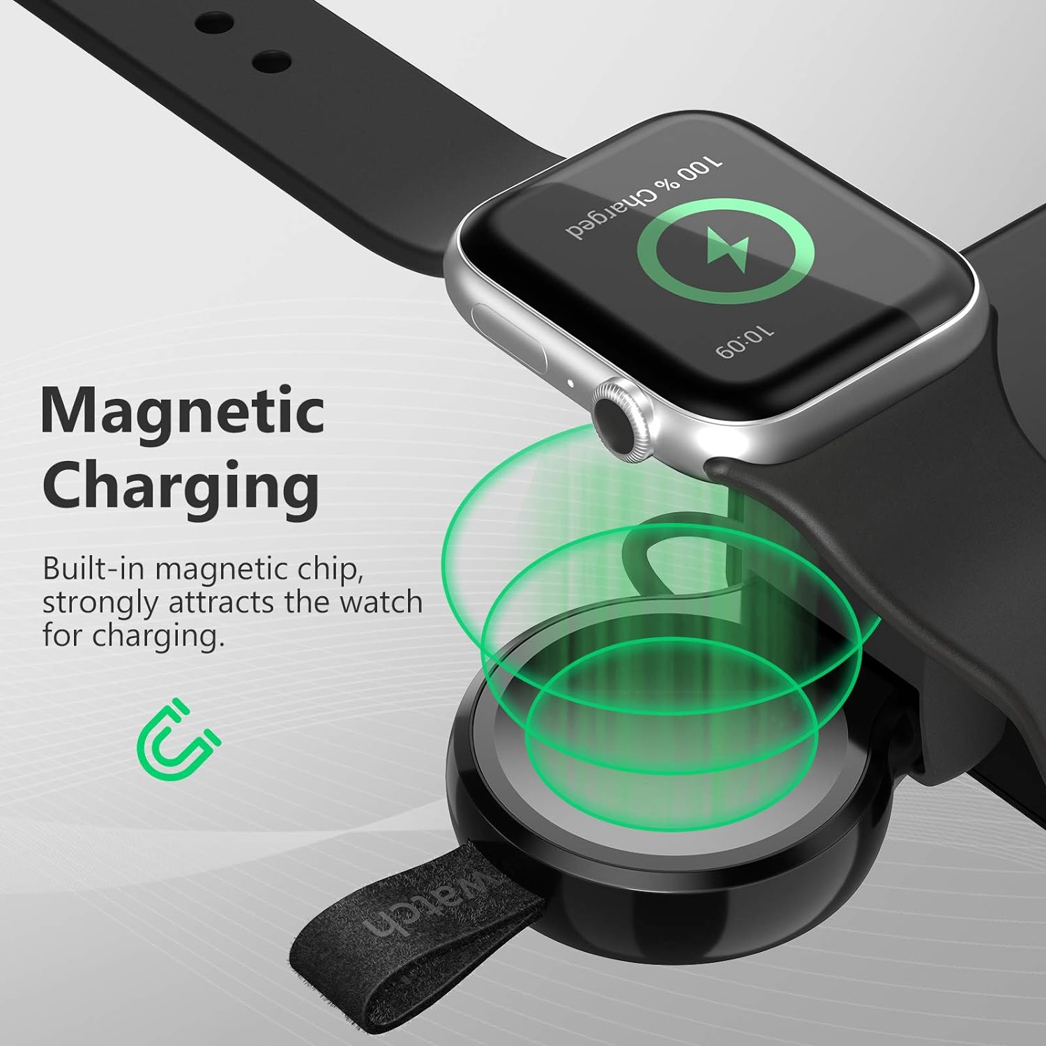 NEWDERY for Apple Watch Wireless Charger 2 Pack, Portable iWatch Charger, Travel Cordless Charger, Magnetic Wireless Charging Compatible for Apple Watch Ultra 8/7/6/5/4/3/2/1/SE (Black)