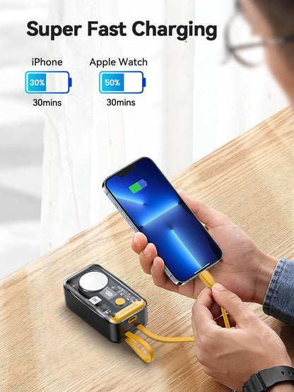 Power Bank Built in Cable with iWatch Charger 10000mAh