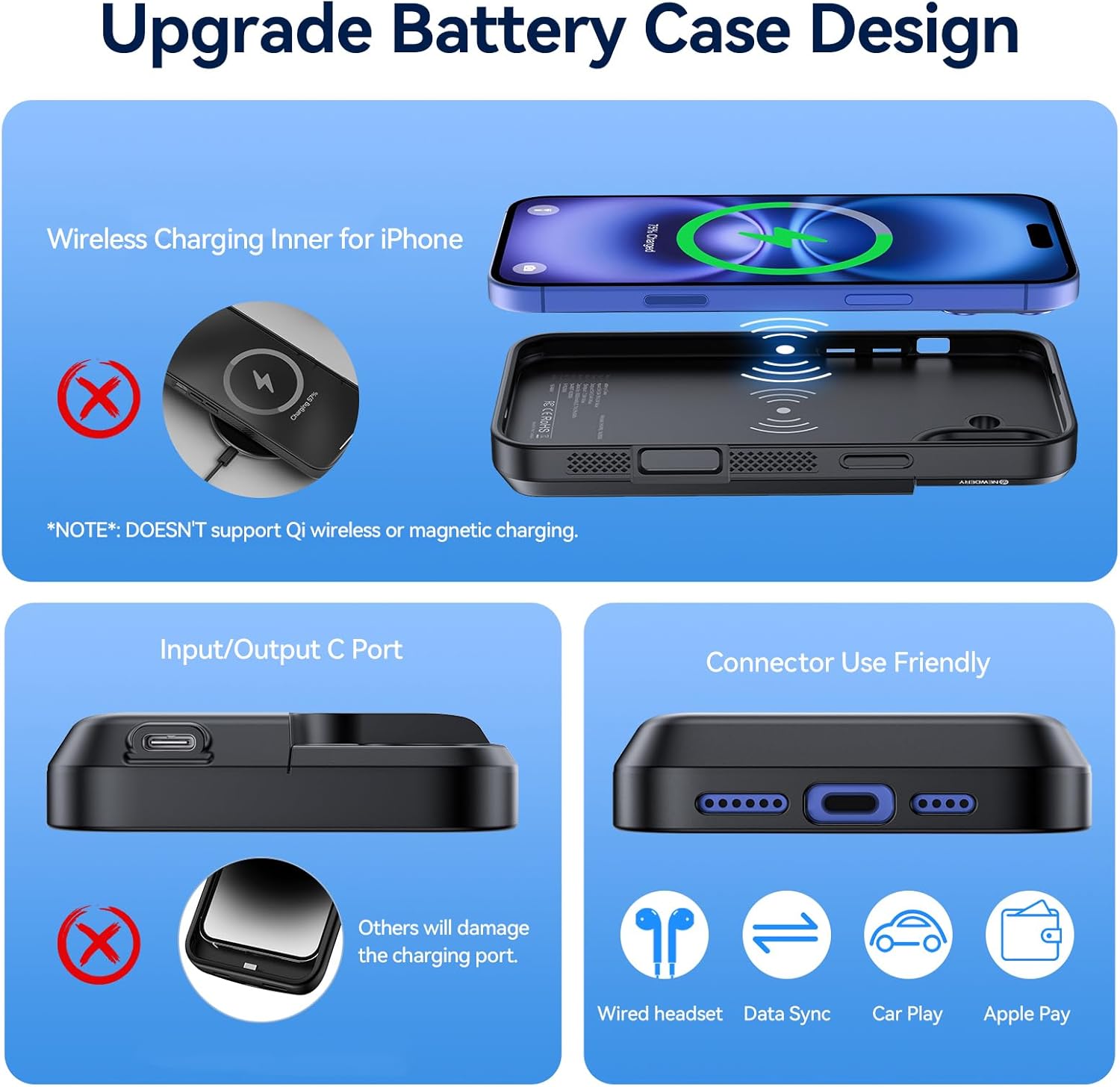 Battery Case for iPhone 16 Plus, 8000mAh Charger Case for iPhone 16 Plus 6.7"