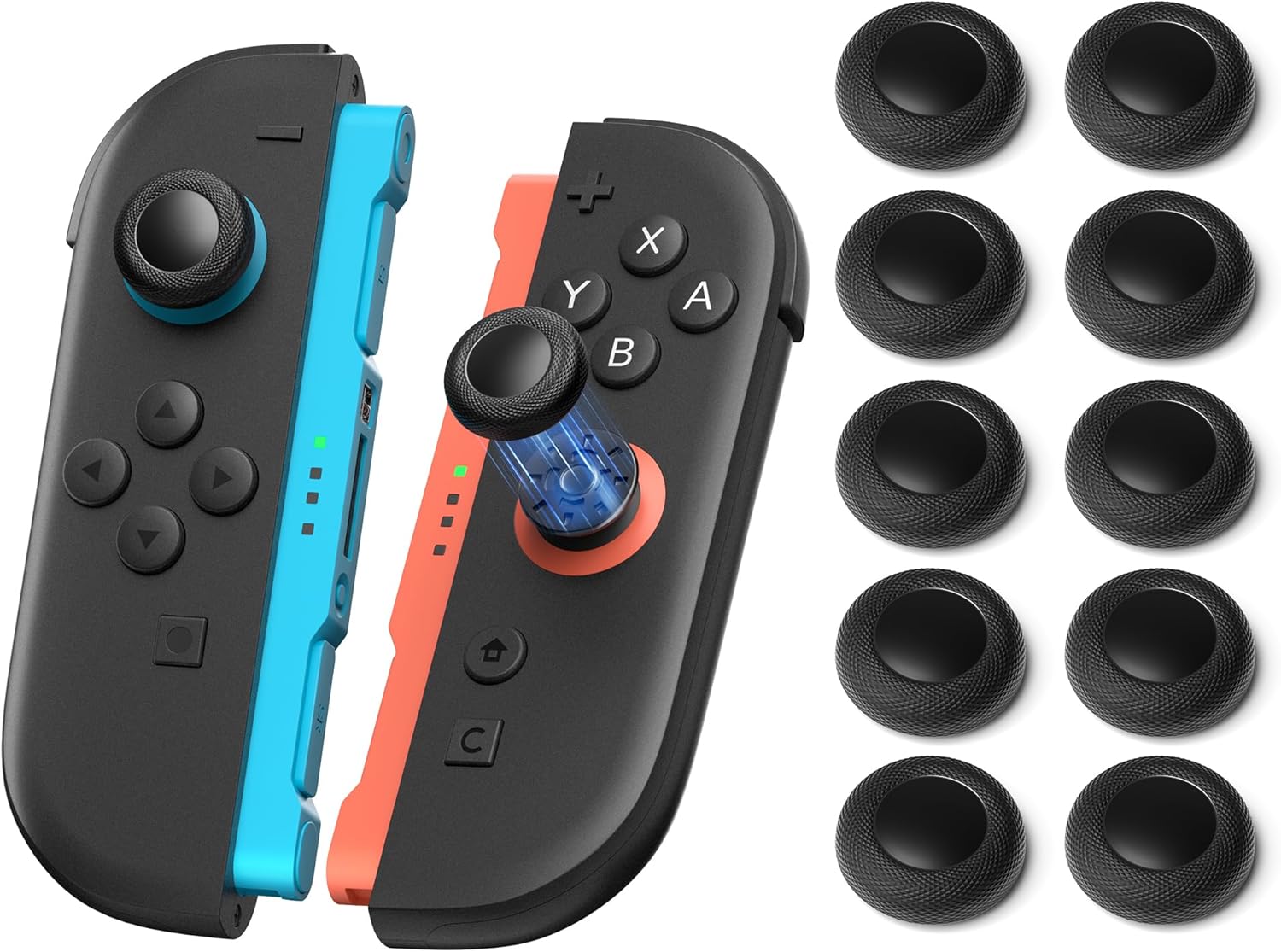 NEWDERY Thumb Grips for Nintendo Switch 2, 10PCS Anti-Slip TPU Joystick Caps for Joy-Con 2