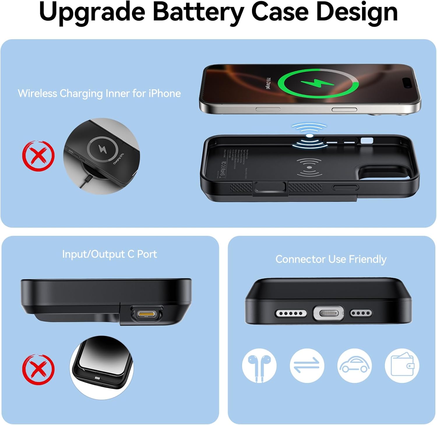 Battery Case for iPhone 16 Pro Max, 8000mAh Charger Case for iPhone 16 Pro Max 6.9"