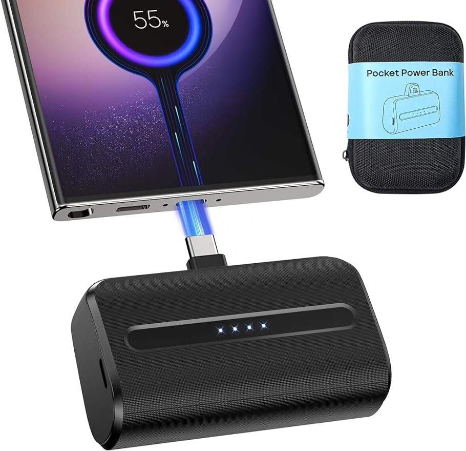 USB C Portable Charger 6600mAh,Small Power Bank,Mini Slim Batttery Pack External Phone Charger for iPhone 15 Rechargeable Battery Batteries