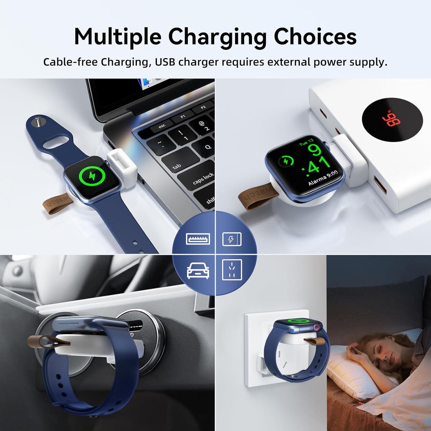 Charger for Apple Watch Portable iWatch USB Wireless Charger, Apple Watch Ultra2/1 Series 10 9 8 7 6 5 4 3 2 1 SE