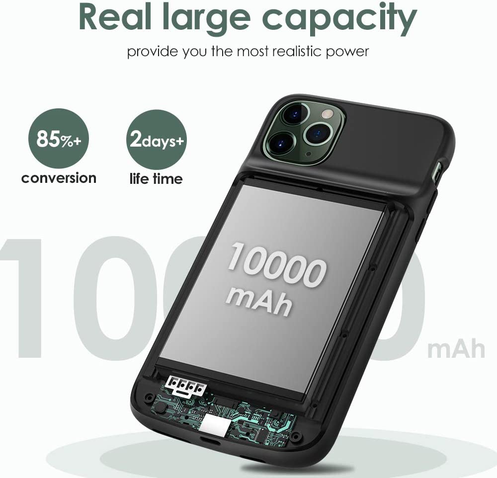 NEWDERY 10000mAh Battery Case For iPhone 11 Extended Battery Charging
