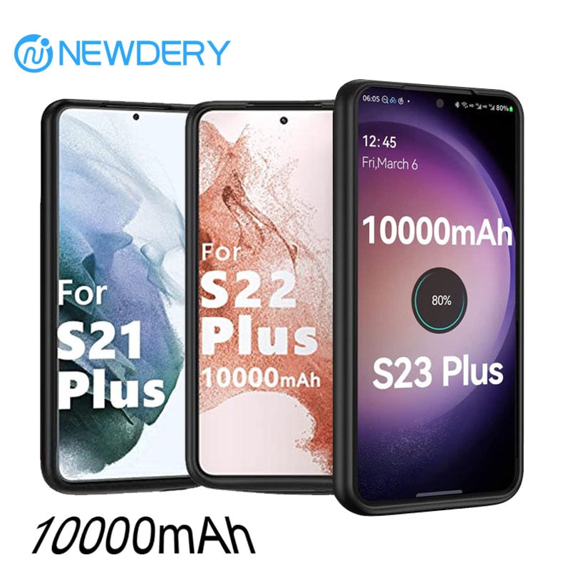 NEWDERY 10000mAh Wireless Battery Case For Samsung Galaxy S21Plus S23Plus Fast Charging Power Extended Battery Charger