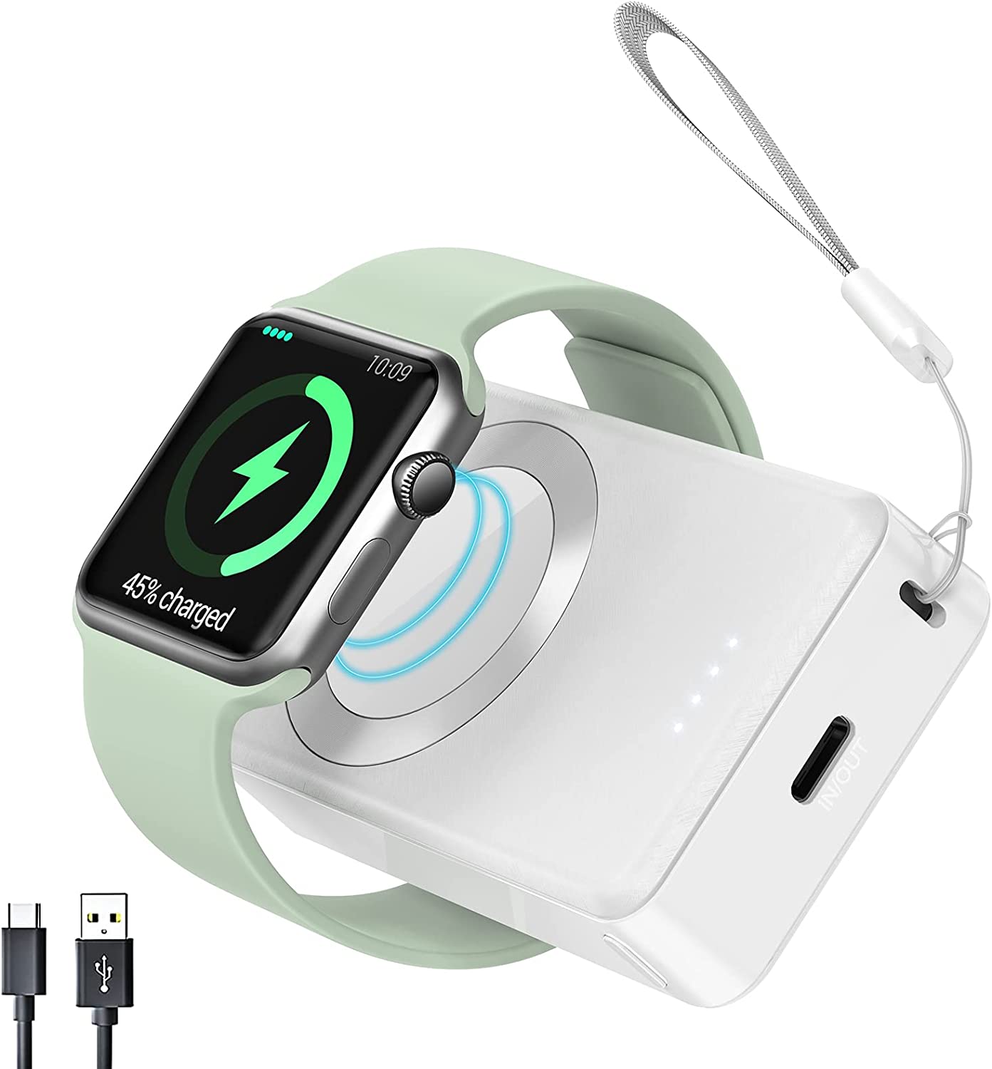 4000mAh Power Bank Battery For Apple Watch Magnetic Wireless Charging Station