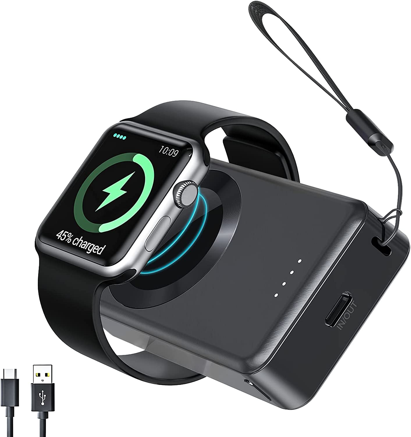 4000mAh Power Bank Battery For Apple Watch Magnetic Wireless Charging Station