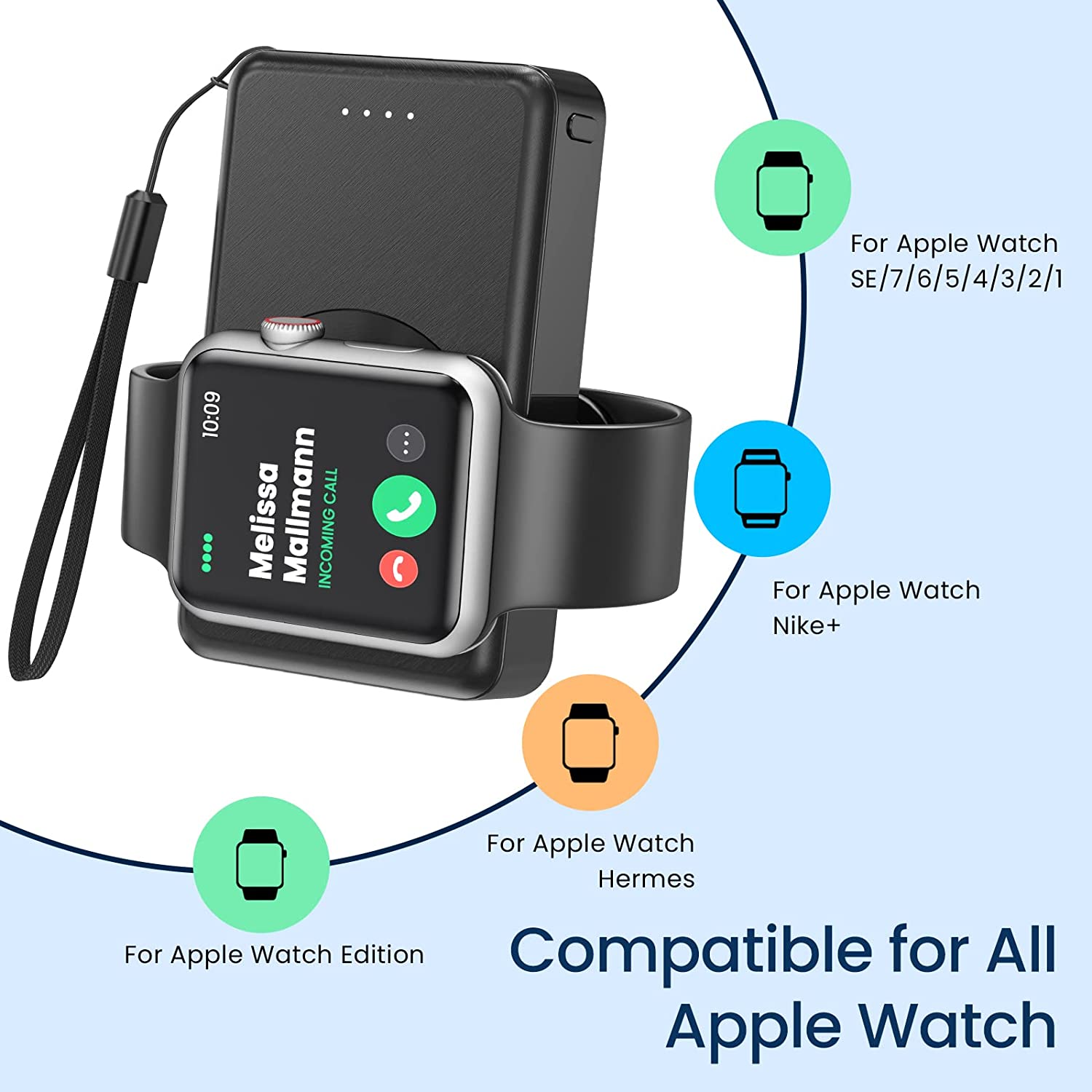 4000mAh Power Bank Battery For Apple Watch Magnetic Wireless Charging Station