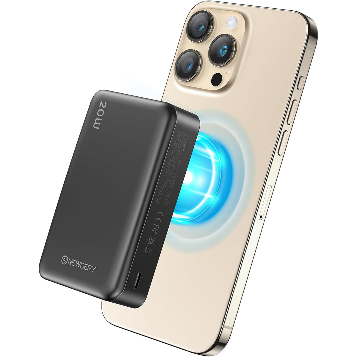 20000mAh Magnetic Battery Pack, Wireless Portable Charger with USB C Cable for iPhone