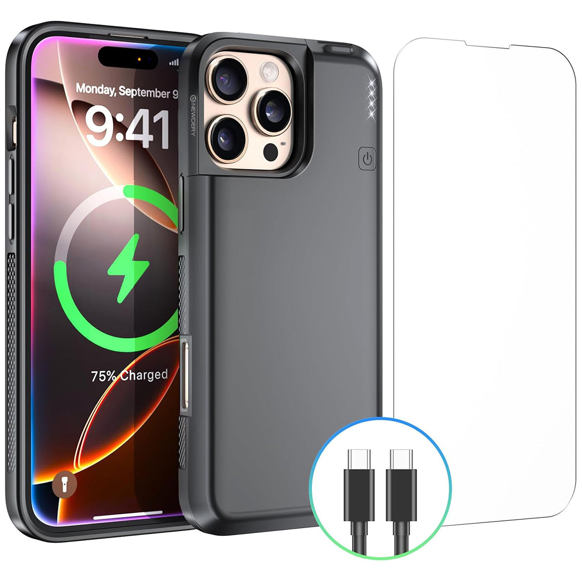 Battery Case for iPhone 16 Pro 5000mAh, Charging Case for iPhone 16 Pro 6.3"