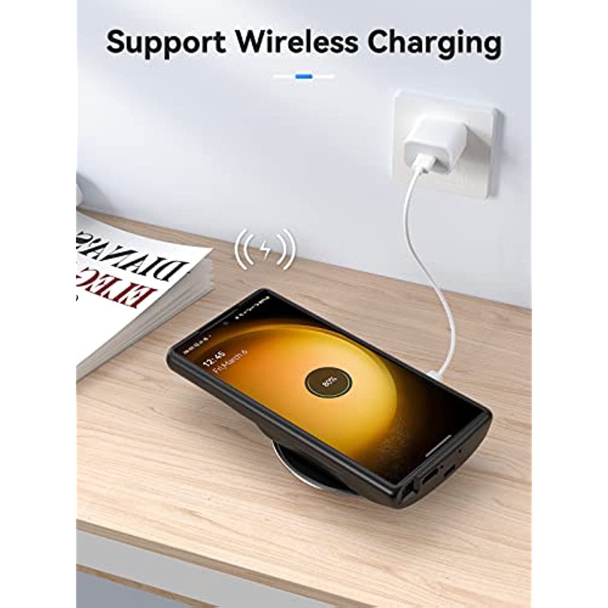 Qi Wireless Charging Battery Case 10000mAh for Samsung Galaxy S23 Ultra 5G 6.8"(2023 Release)