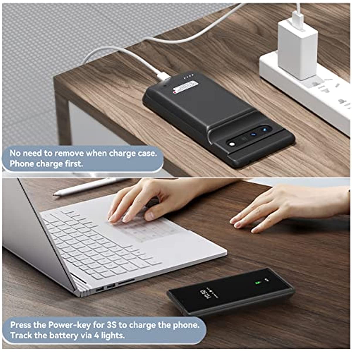 NEWDERY Battery Case for Google Pixel 6 Pro 6.7", 10000mAh Ultra Powe