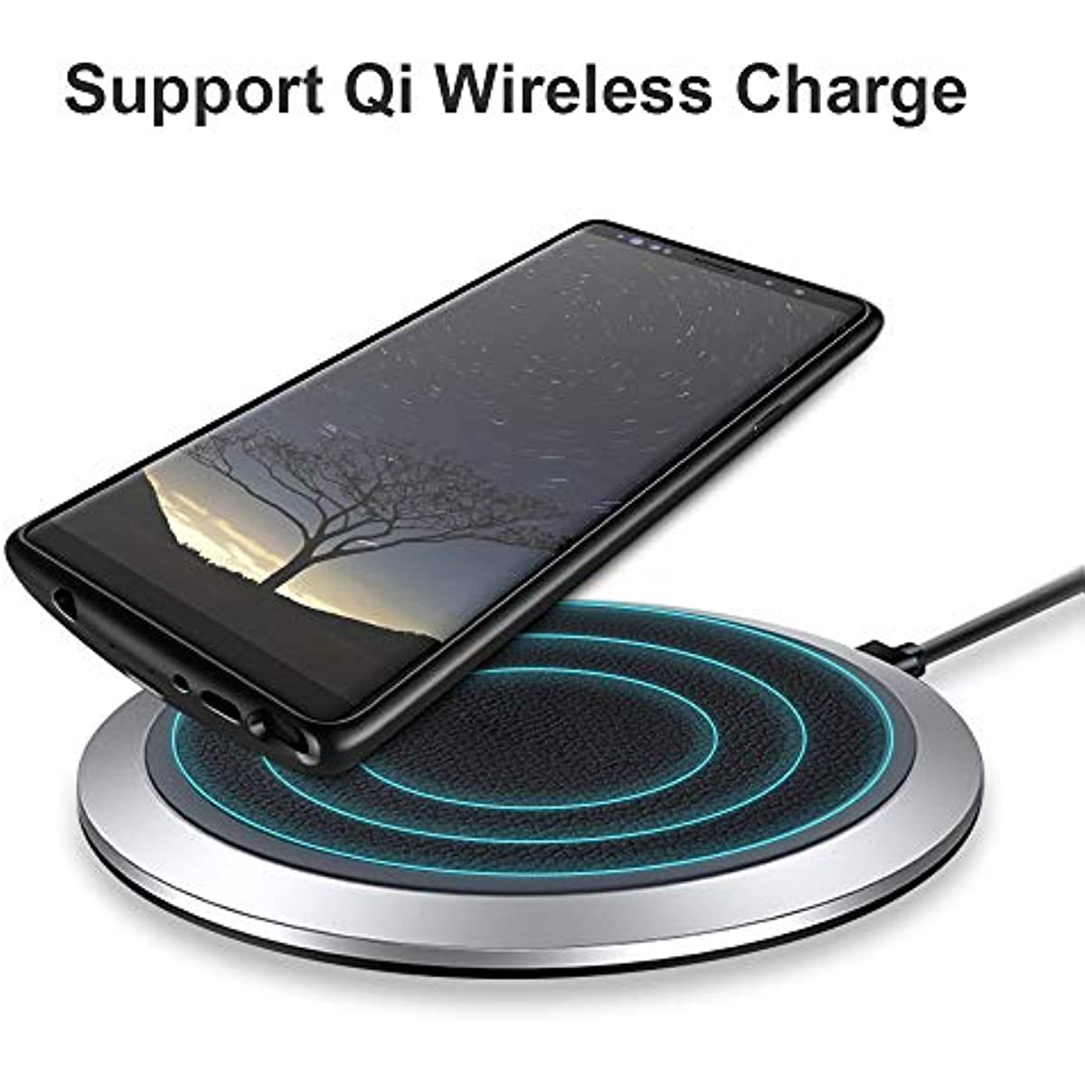 NEWDERY Upgraded Galaxy Note 9 Battery Case Qi Wireless Charging, 5000mAh Rechargeable Extended Charger Case with Raised Bezel and Air Cushion Technology Compatible Samsung Galaxy Note 9 (Black)