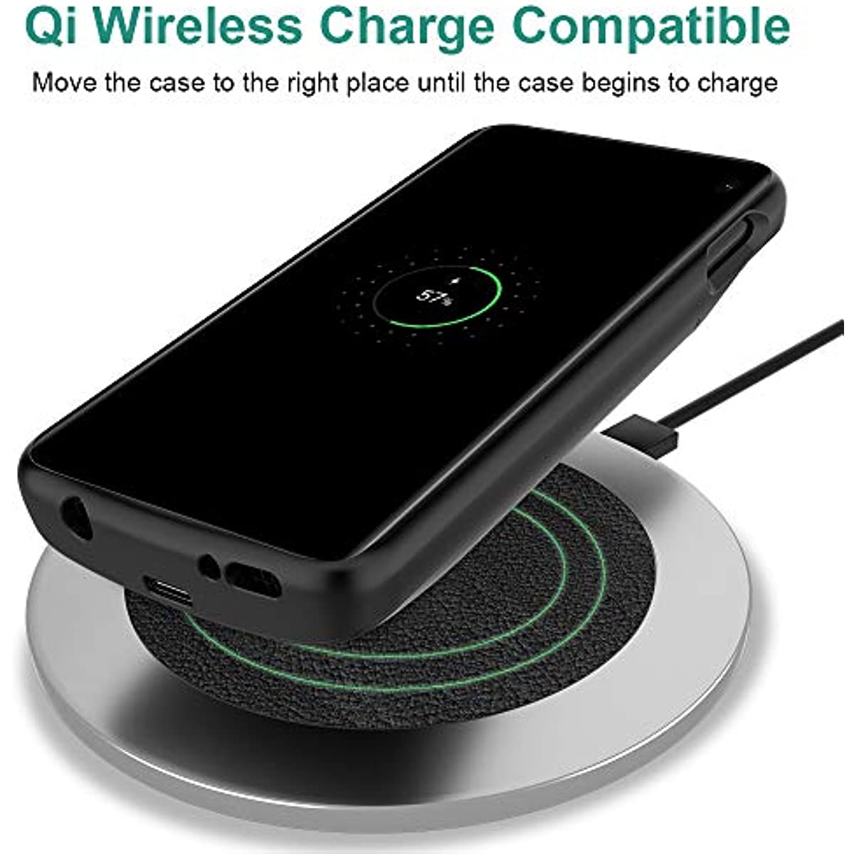 NEWDERY Upgraded Samsung Galaxy S10E Battery Case Qi Wireless Charging Compatible, 4700mAh Slim Rechargeable Portable Extended Charger Case Compatible for Samsung Galaxy S10E (5.8 Inches Black)