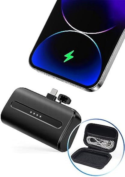 NEWDERY Mini Portable Charger for iPhone, 6600mAh Fast Charging Power Bank, Small Travel Battery Pack Compatible with iPhone 13/14/11/12 Pro Max/iPad, Black