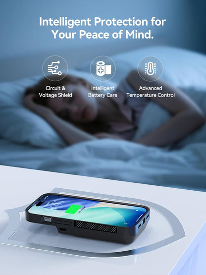 9300mAh Battery Case for iPhone 17/17 Pro with Wireless Charging & Data Sync, LED Display