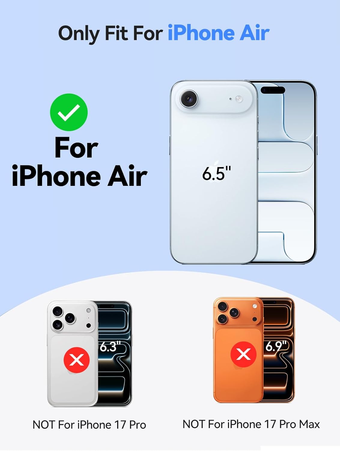 9300mAh Battery Case for iPhone Air with 20W PD Fast Charging & Data Sync, Black Power Bank Case
