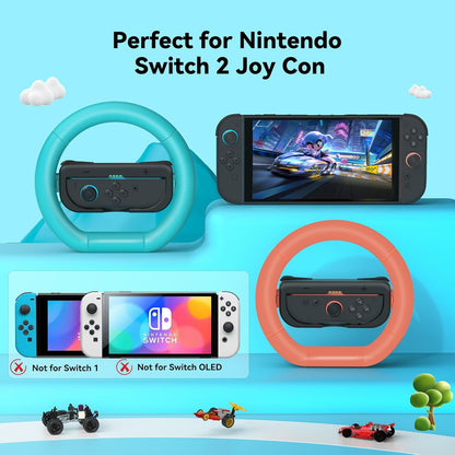 2 Pack Steering Wheels for Nintendo Switch 2 Joy Con(2025)