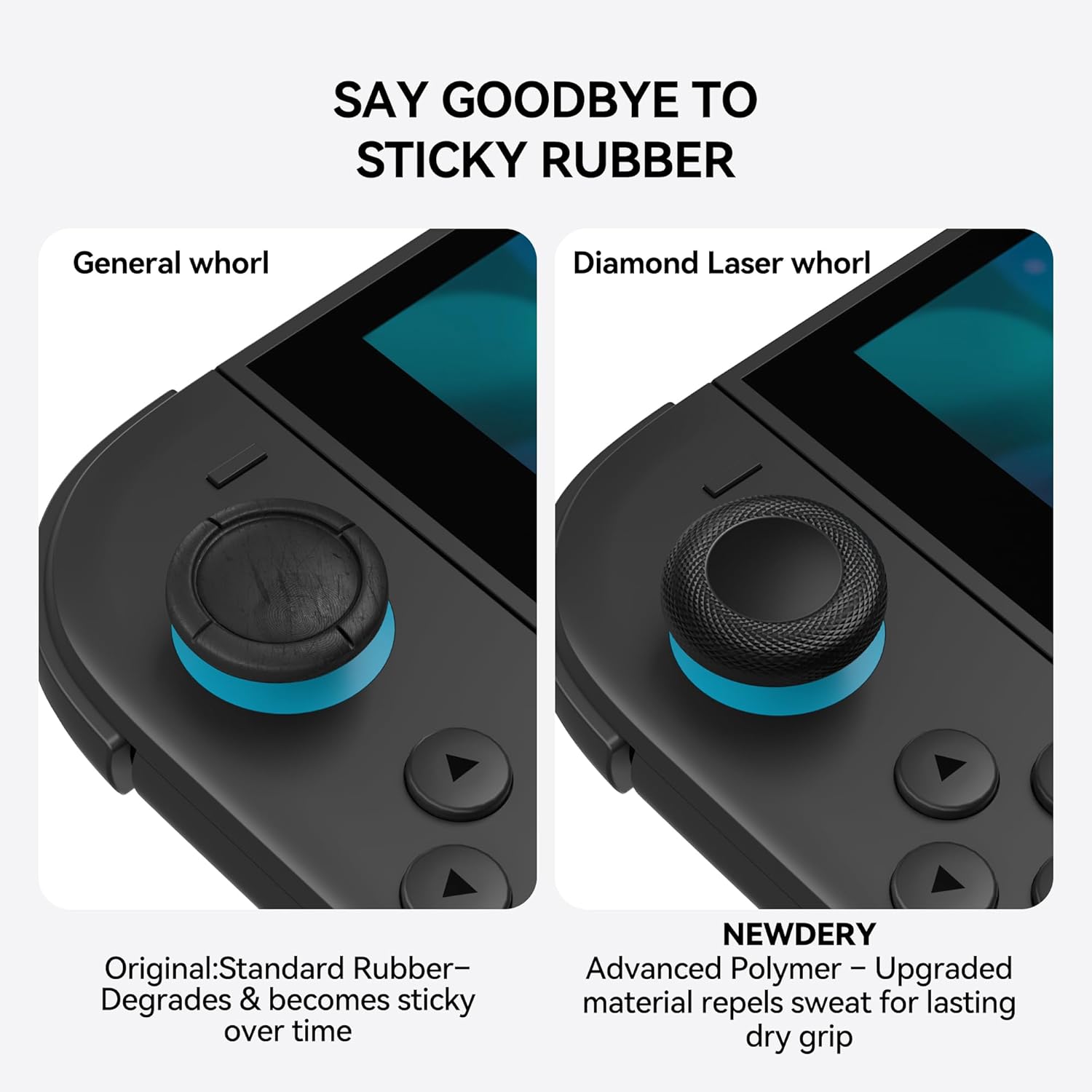NEWDERY Thumb Grips for Nintendo Switch 2, 10PCS Anti-Slip TPU Joystick Caps for Joy-Con 2
