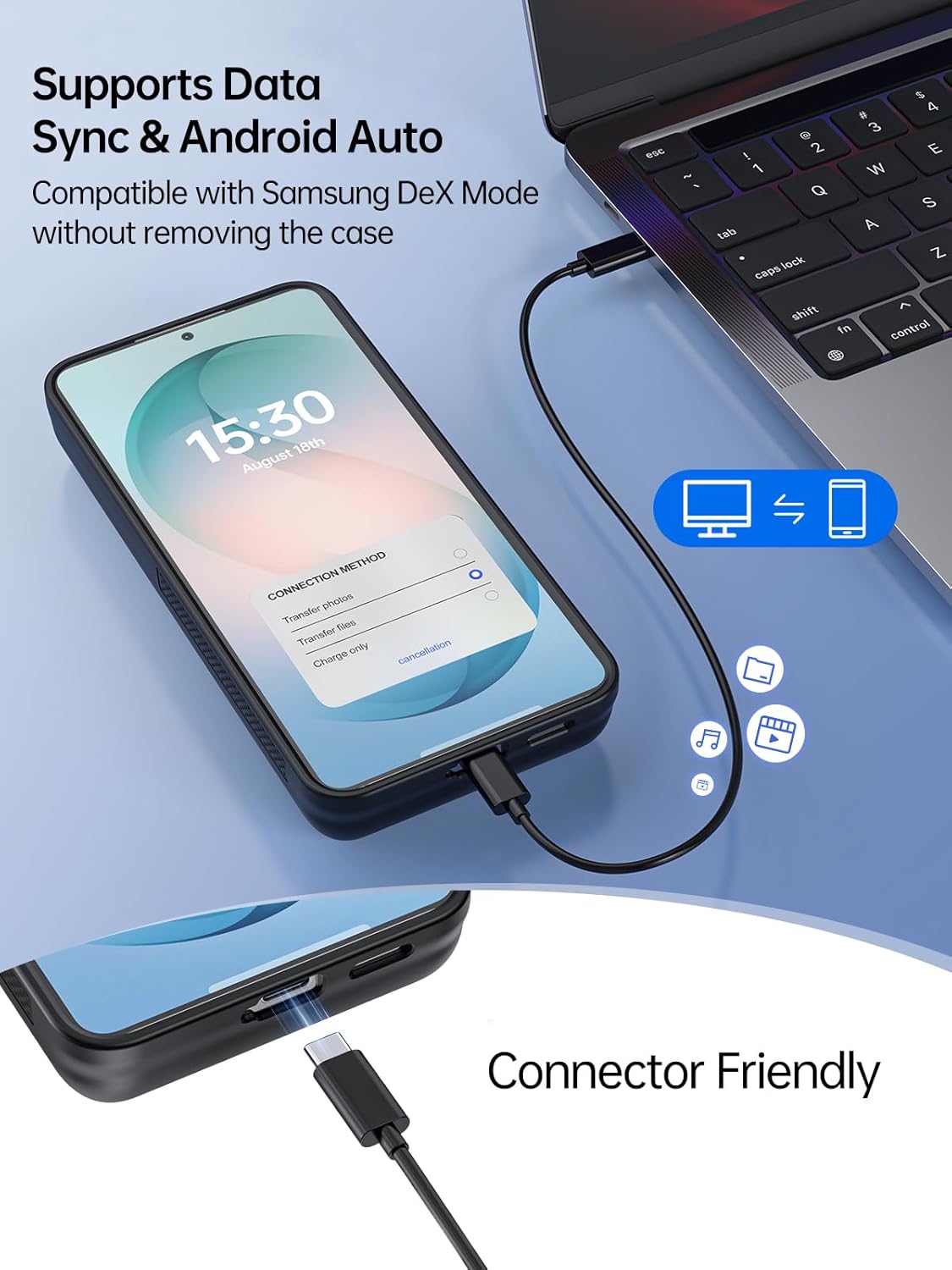 NEWDERY 10000mAh Battery Case for Samsung Galaxy S25 FE – Fast Charging, Wireless Charging, Digital Display & Full Protection