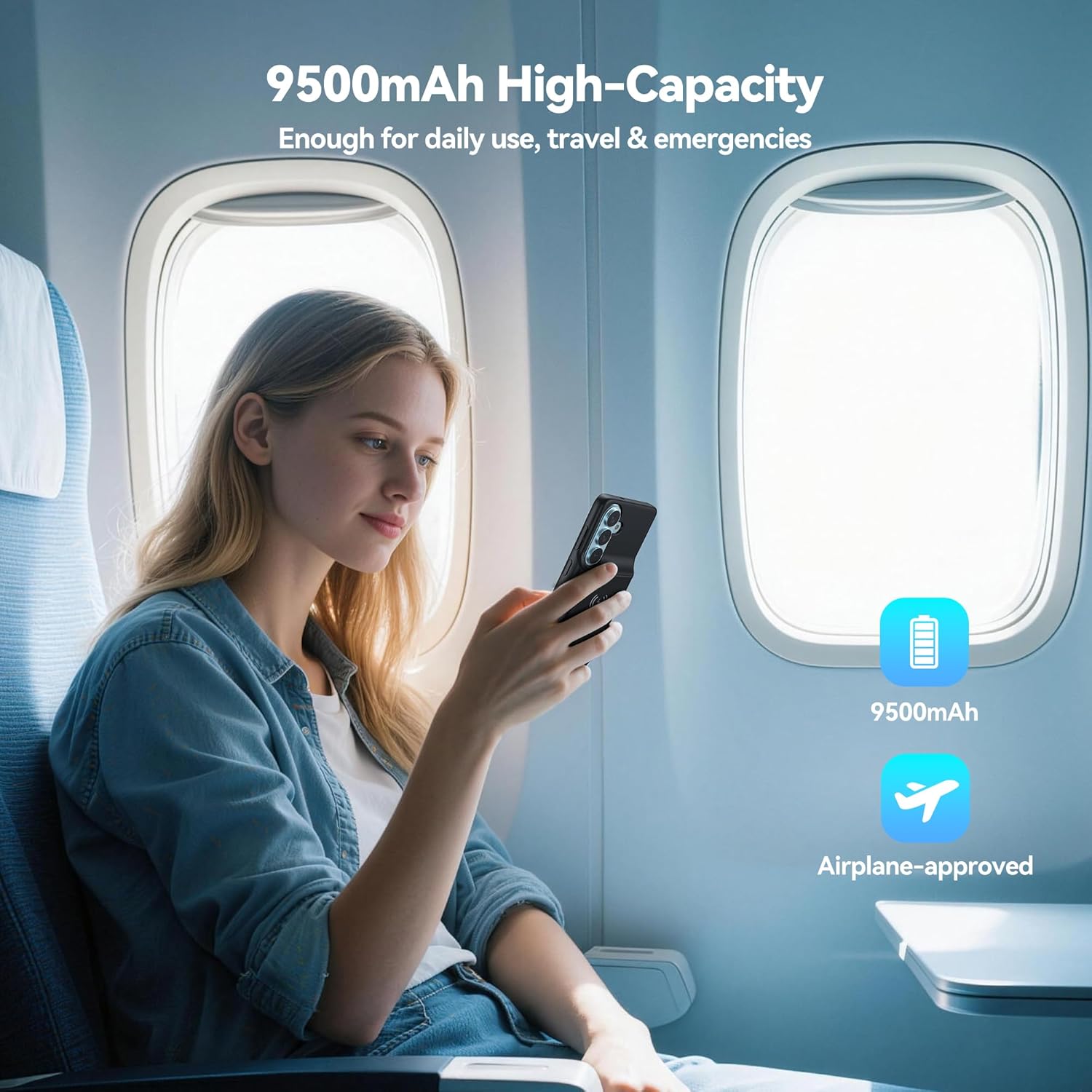 NEWDERY Battery Case for Samsung Galaxy S26 / S26 Plus / S26 Ultra – 9500mAh, Wireless Charging, LED Display & Full Protection