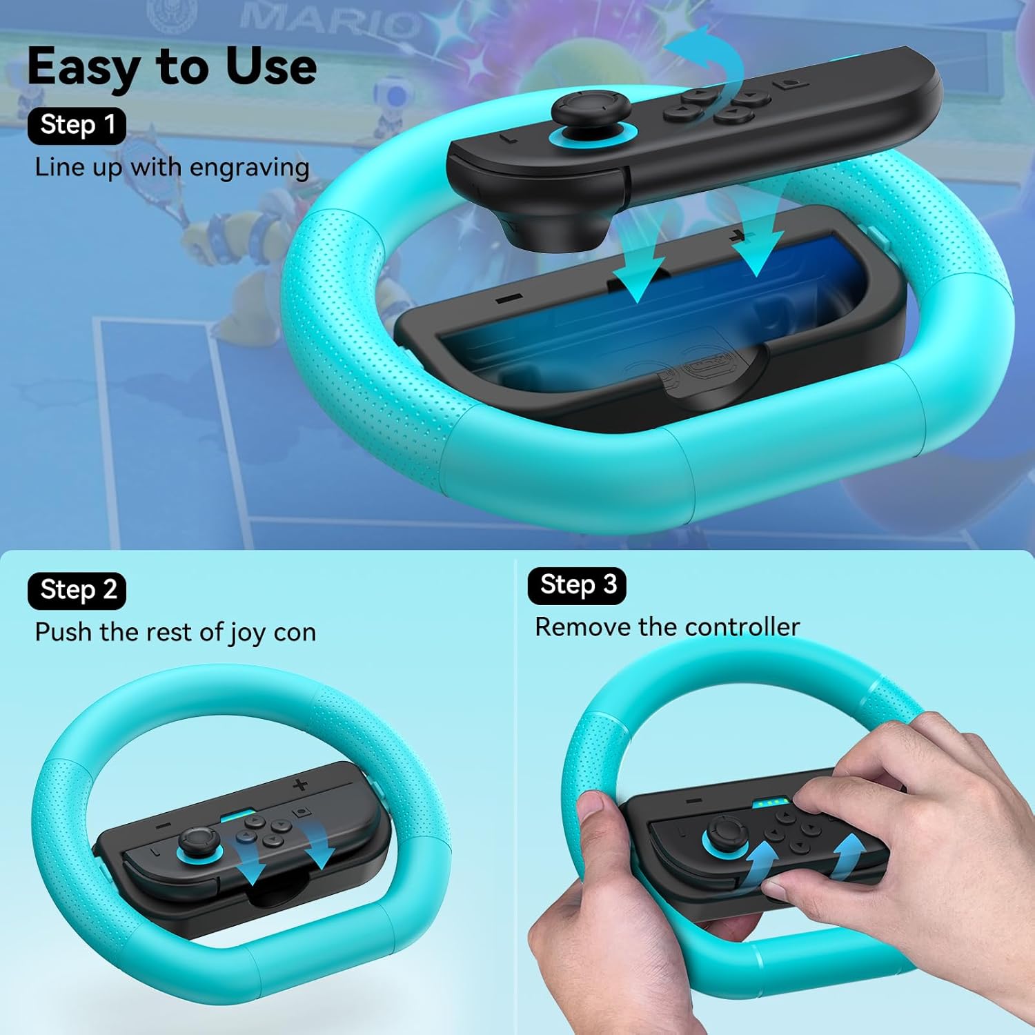 2 Pack Steering Wheels for Nintendo Switch 2 Joy Con(2025)