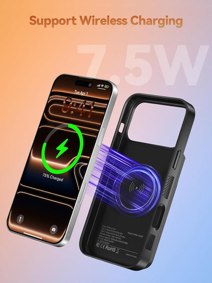 9300mAh Battery Case for iPhone 17 Pro Max with 20W PD Fast Charging & Wireless Charge