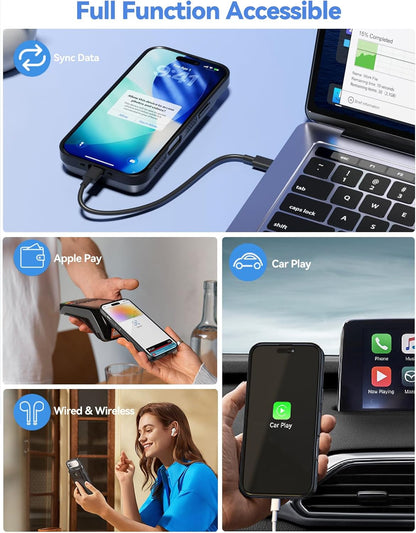 9300mAh Battery Case for iPhone Air with 20W PD Fast Charging & Data Sync, Black Power Bank Case