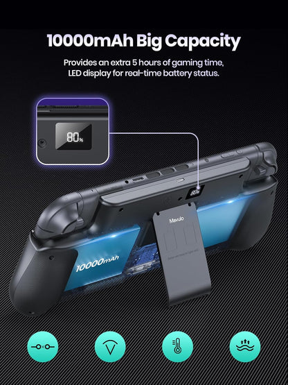 NEWDERY 10000mAh Battery Case for Nintendo Switch 2 – Fast Charging, LED Display, 2 Game Card Slots & Kickstand