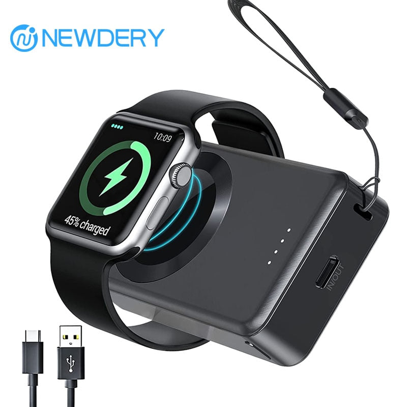 4000mAh Power Bank Battery For Apple Watch Magnetic Wireless Charging Station