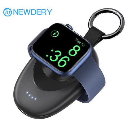 NEWDERY Watch Charger For Apple 8/7/6/5/4/3/2/SE/Ultra Portable Magnetic Wireless iWatch Charger Keychain Power Bank1400mAh