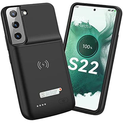 Qi Wireless Charging & Fast Charging & Transfer Data Supported Battery Case for Samsung S22 5G 4700mAh (6.1 inch) (2022 Release)