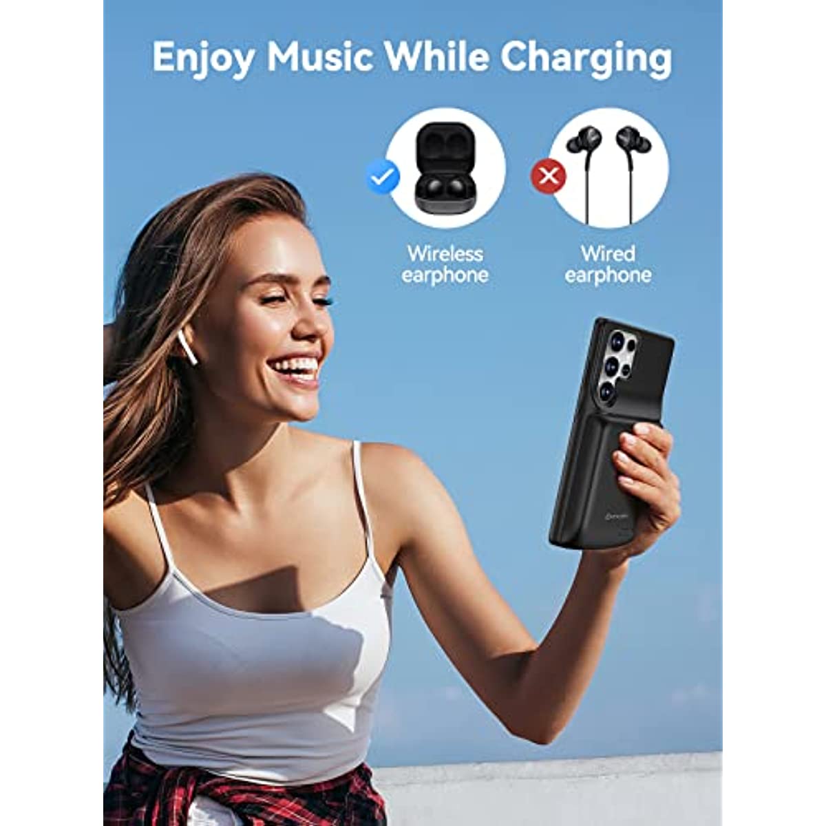 Qi Wireless Charging Battery Case 10000mAh for Samsung Galaxy S23 Ultra 5G 6.8"(2023 Release)