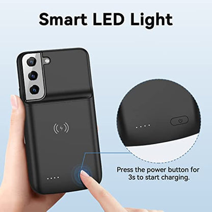 Qi Wireless Charging & Fast Charging & Transfer Data Supported Battery Case for Samsung S22 5G 4700mAh (6.1 inch) (2022 Release)